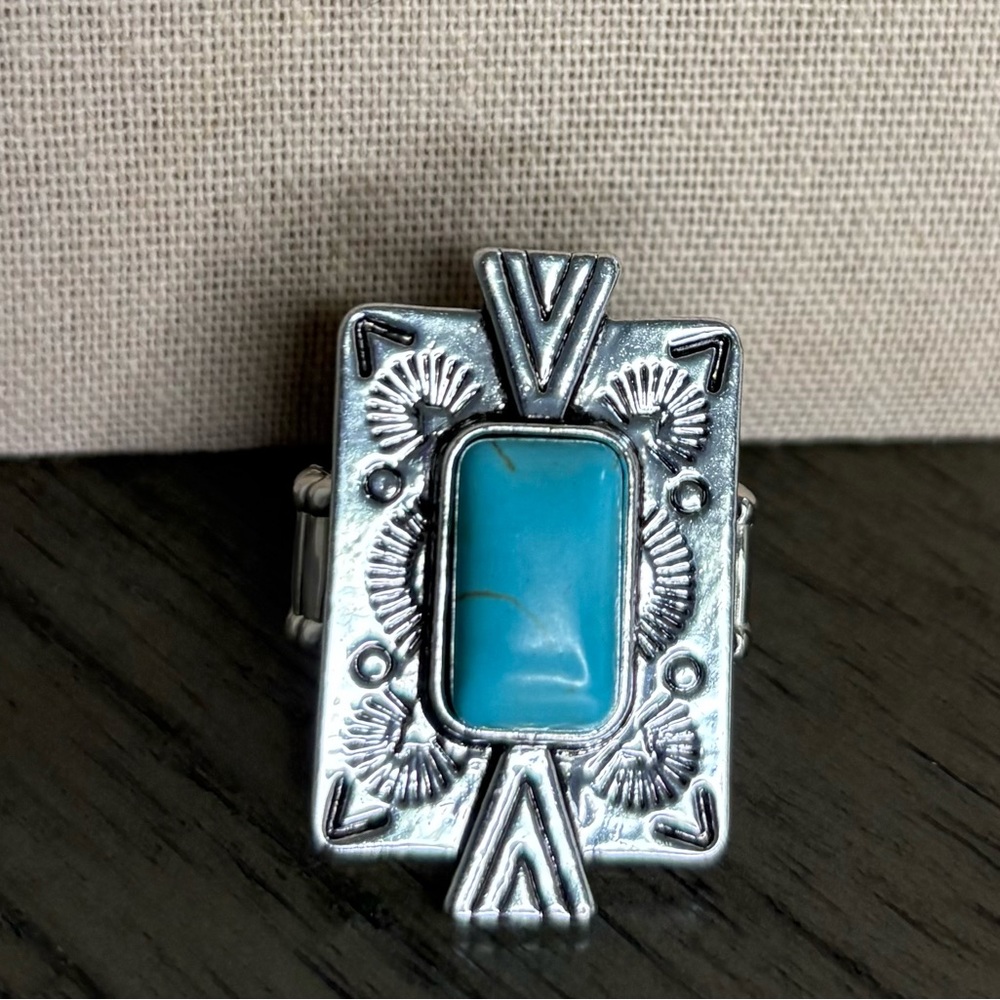 Silver and Turquoise Statement Ring